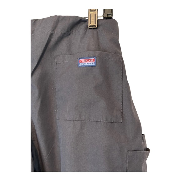 CHEROKEE Workwear Originals GRAY Men Women’s Scrubs Pants Drawstring Cargo sz:XL - Picture 3 of 10